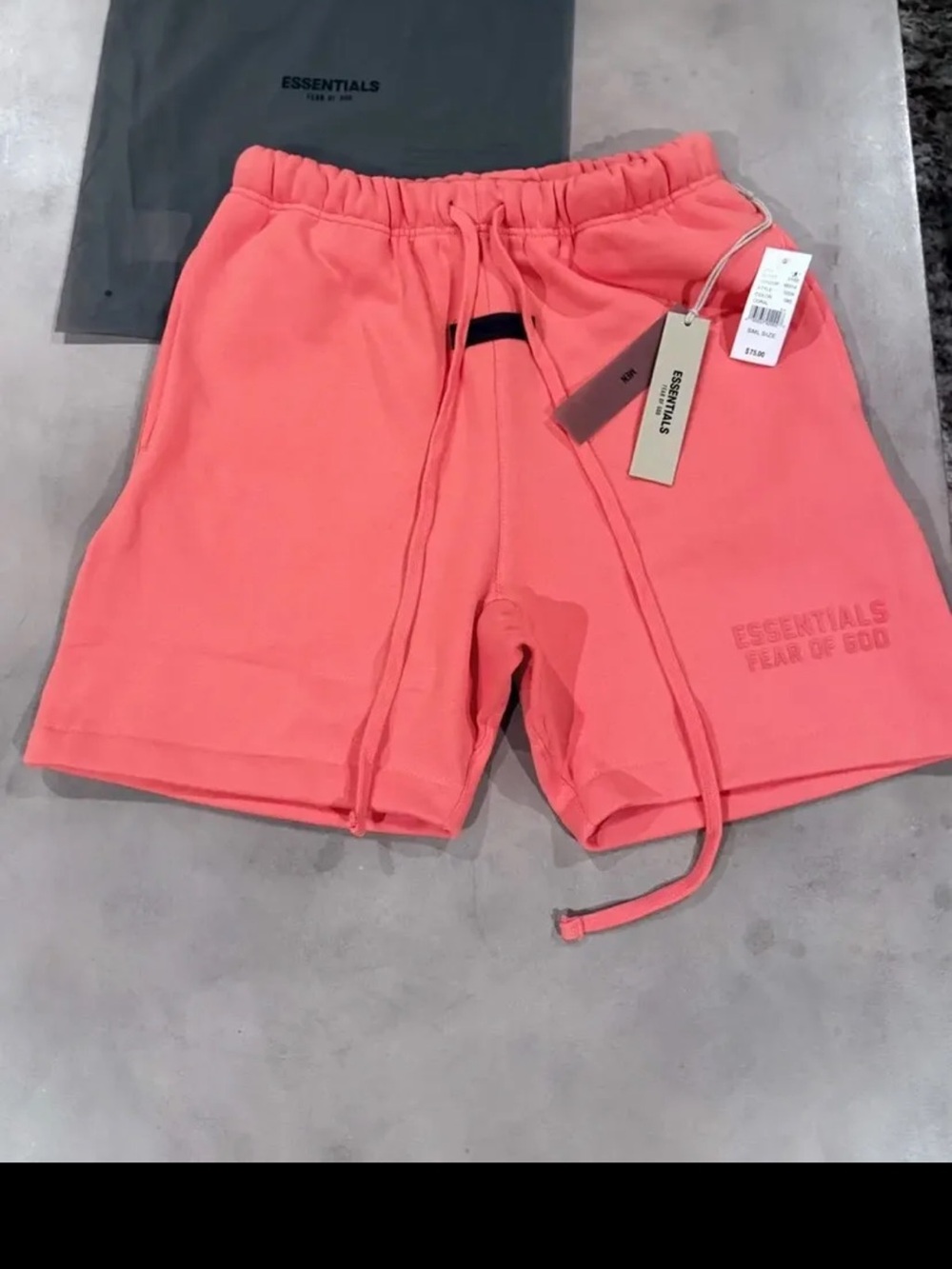 ESSENTIALS Coral Pink Drawstring Shorts